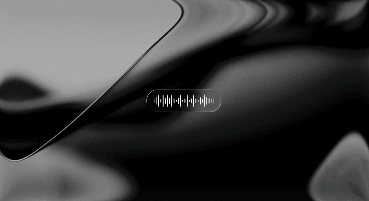 The Dictation Pill floating on a wallpaper