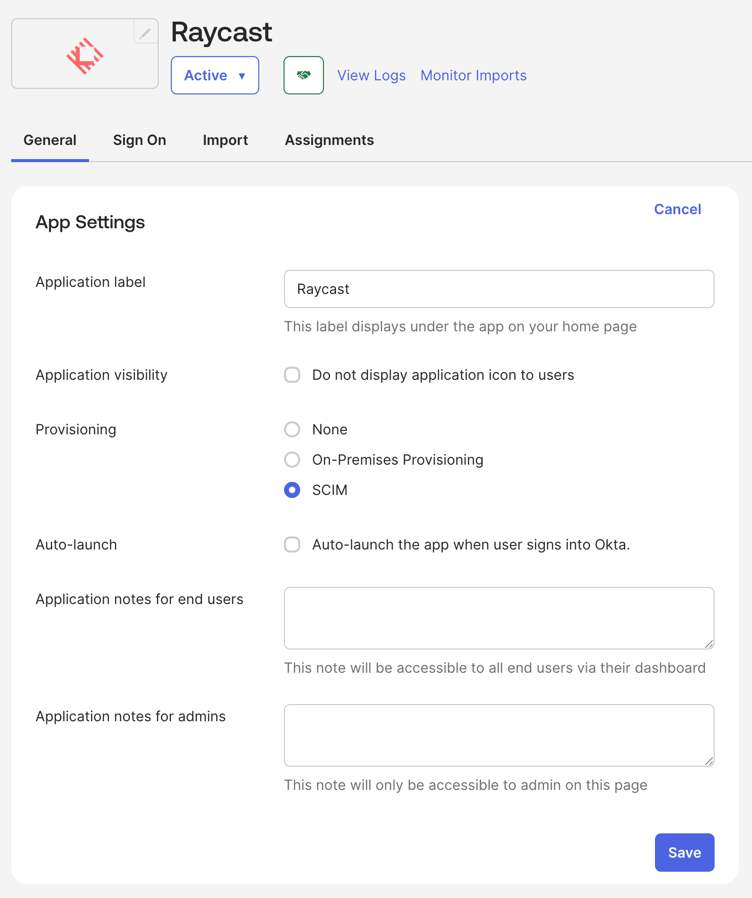 Okta SCIM Provisioning option