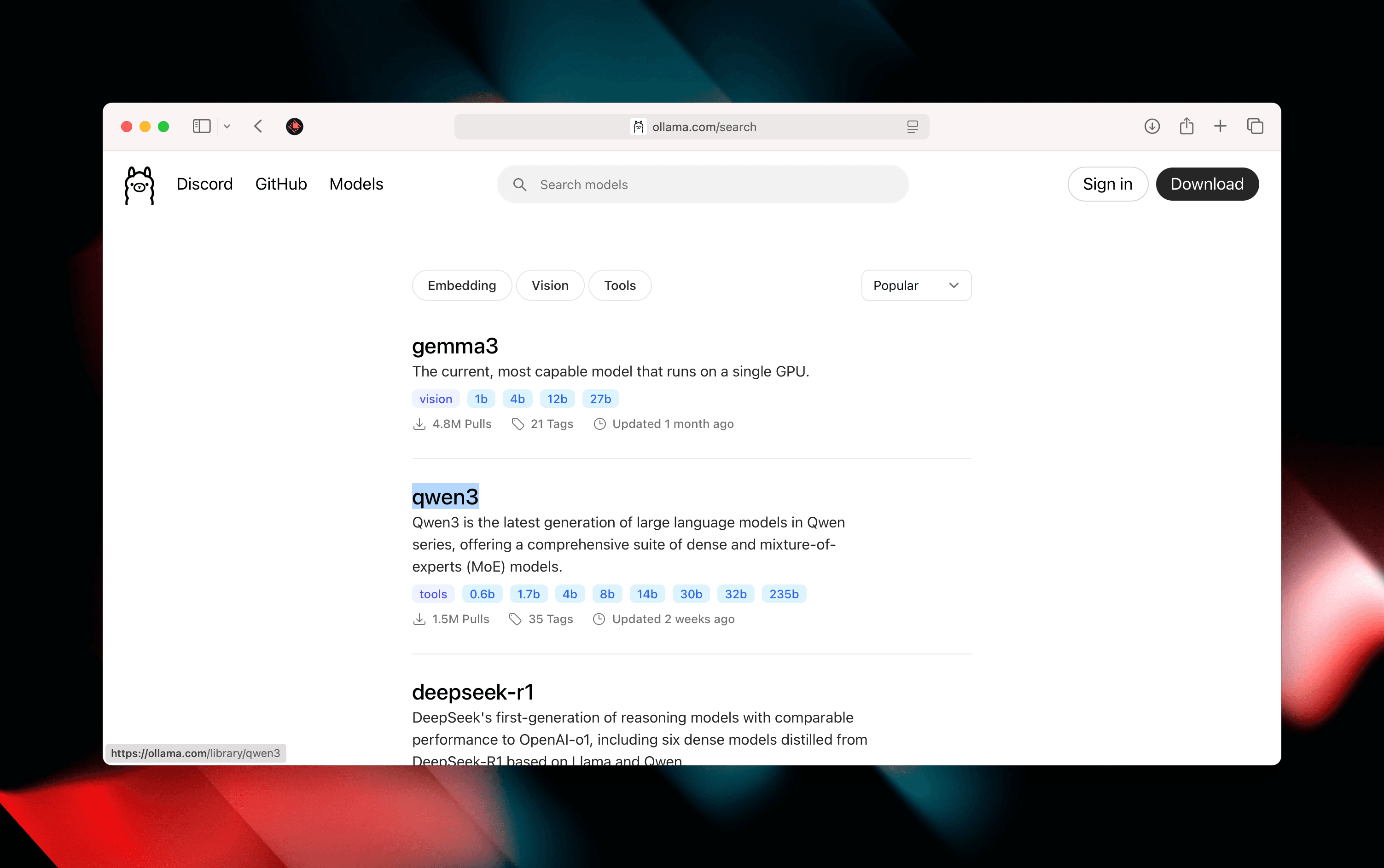 Add Ollama Model input field