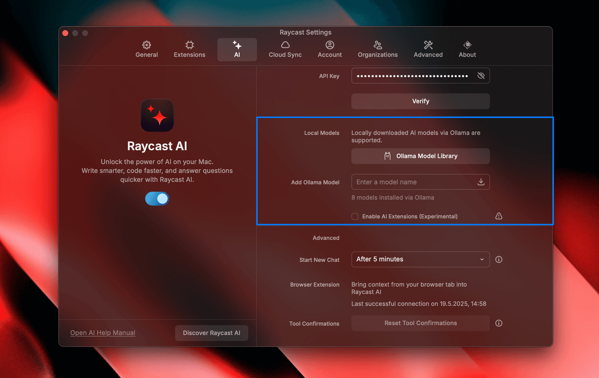 Local model in model picker