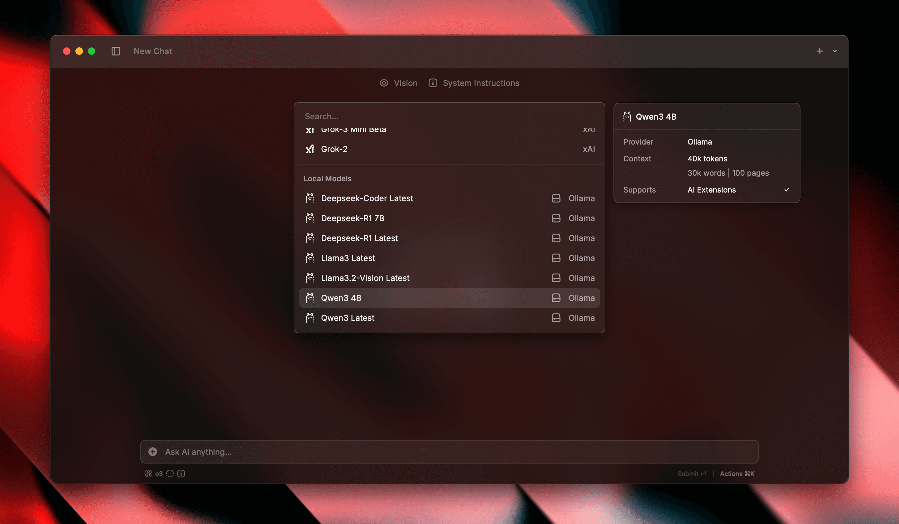 Ollama model details