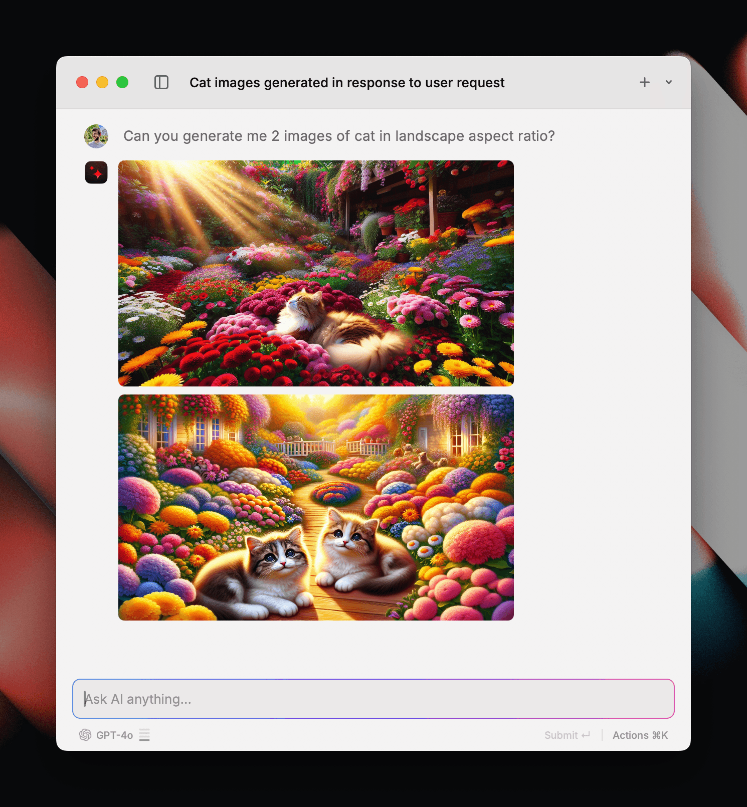Generated images in AI Chat