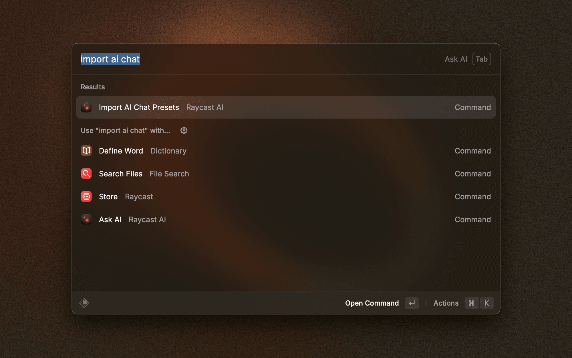 Import AI Chat Presets