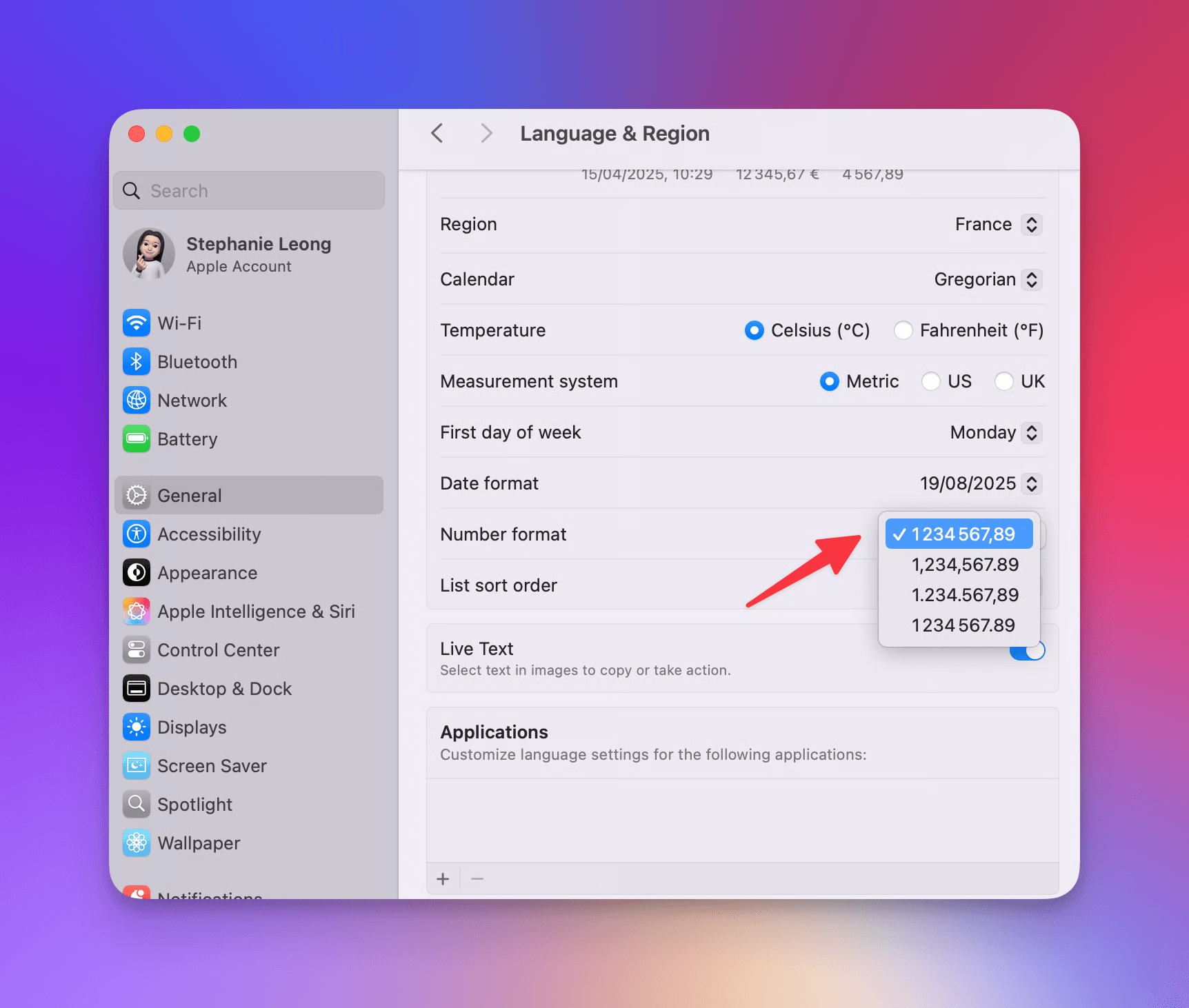 Screenshot of System Settings' Language & Region settings