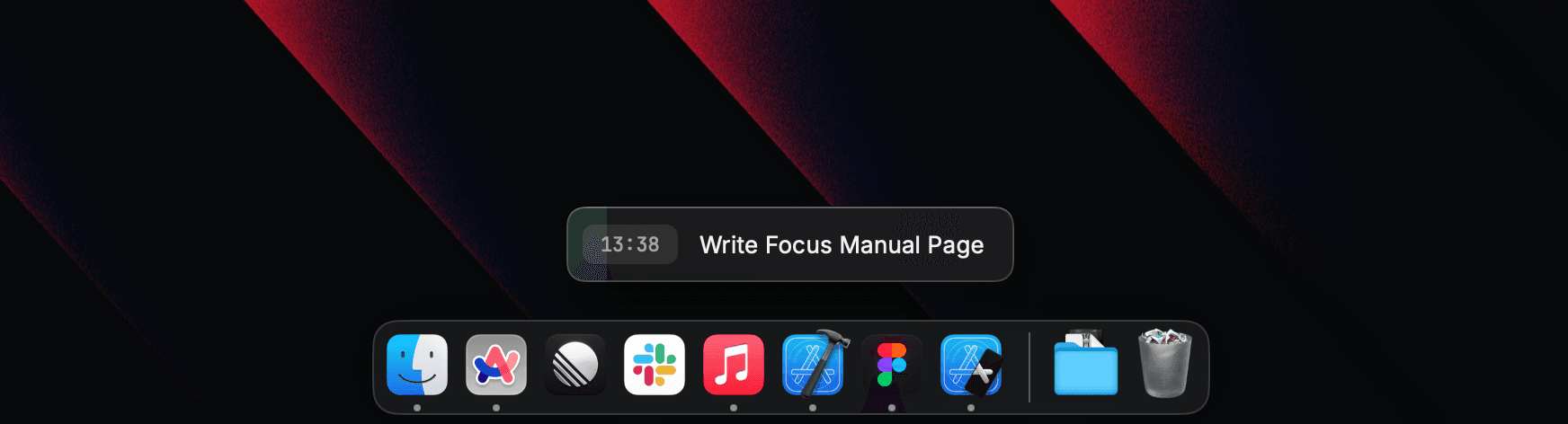 The Focus Bar floating above windows