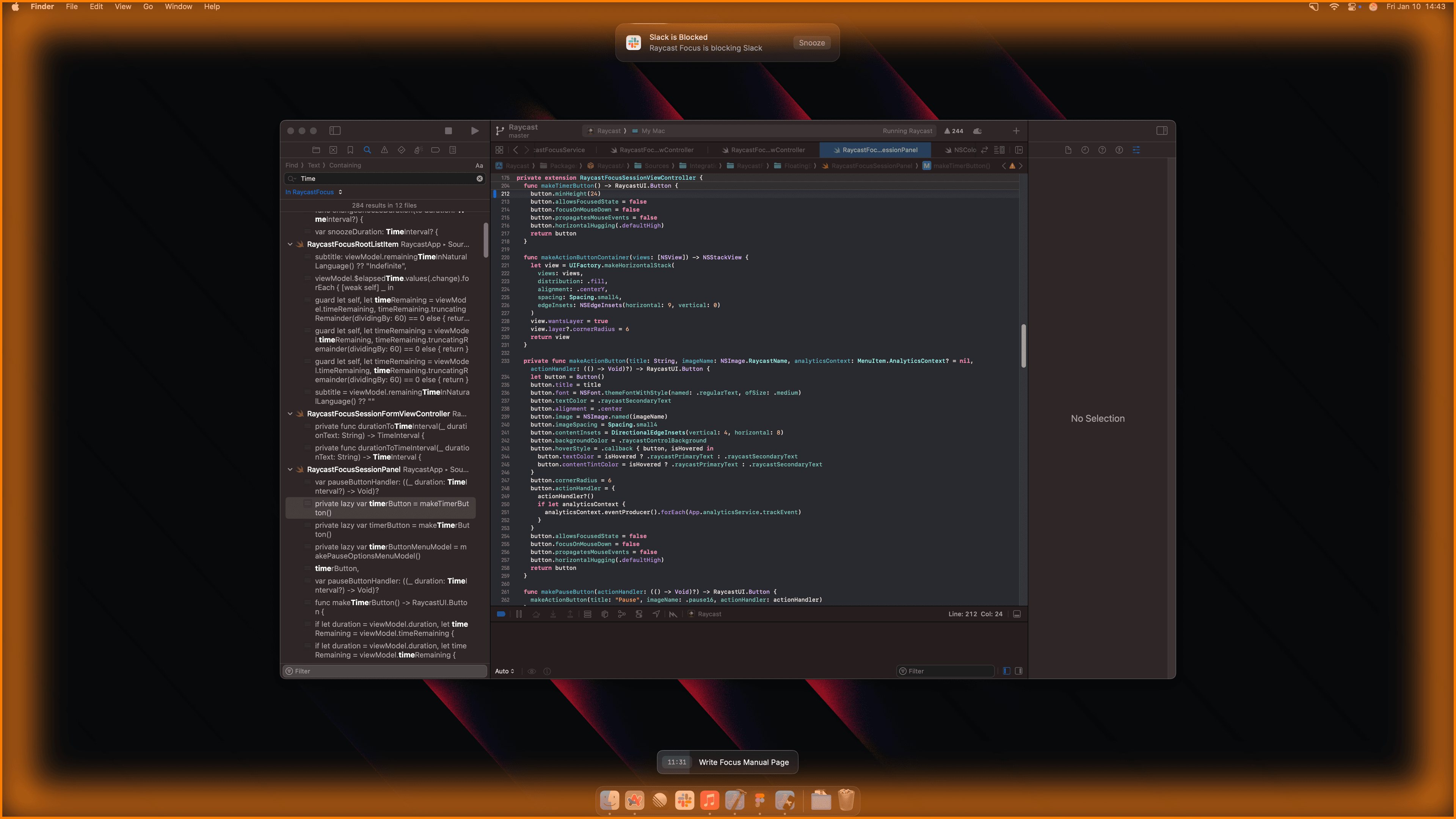 An app being blocked during a focus session