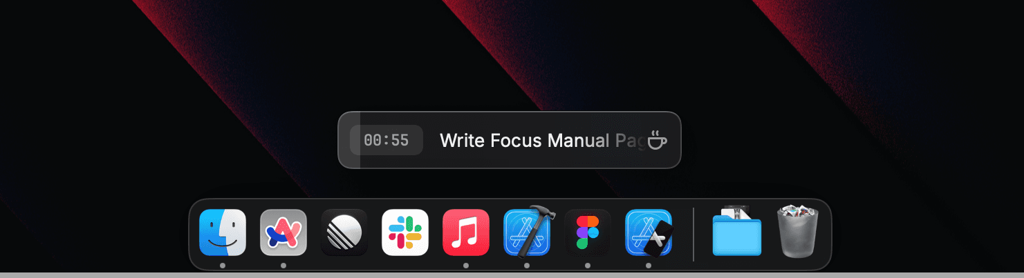Paused focus session countdown