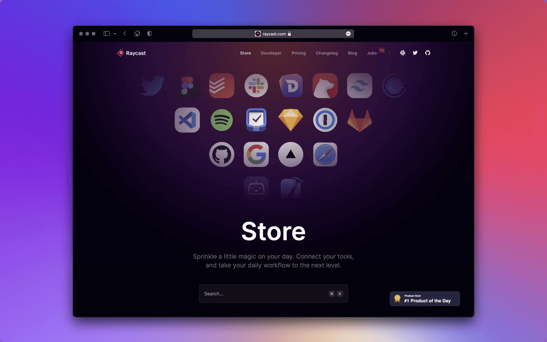Screenshot of the Raycast web store.
