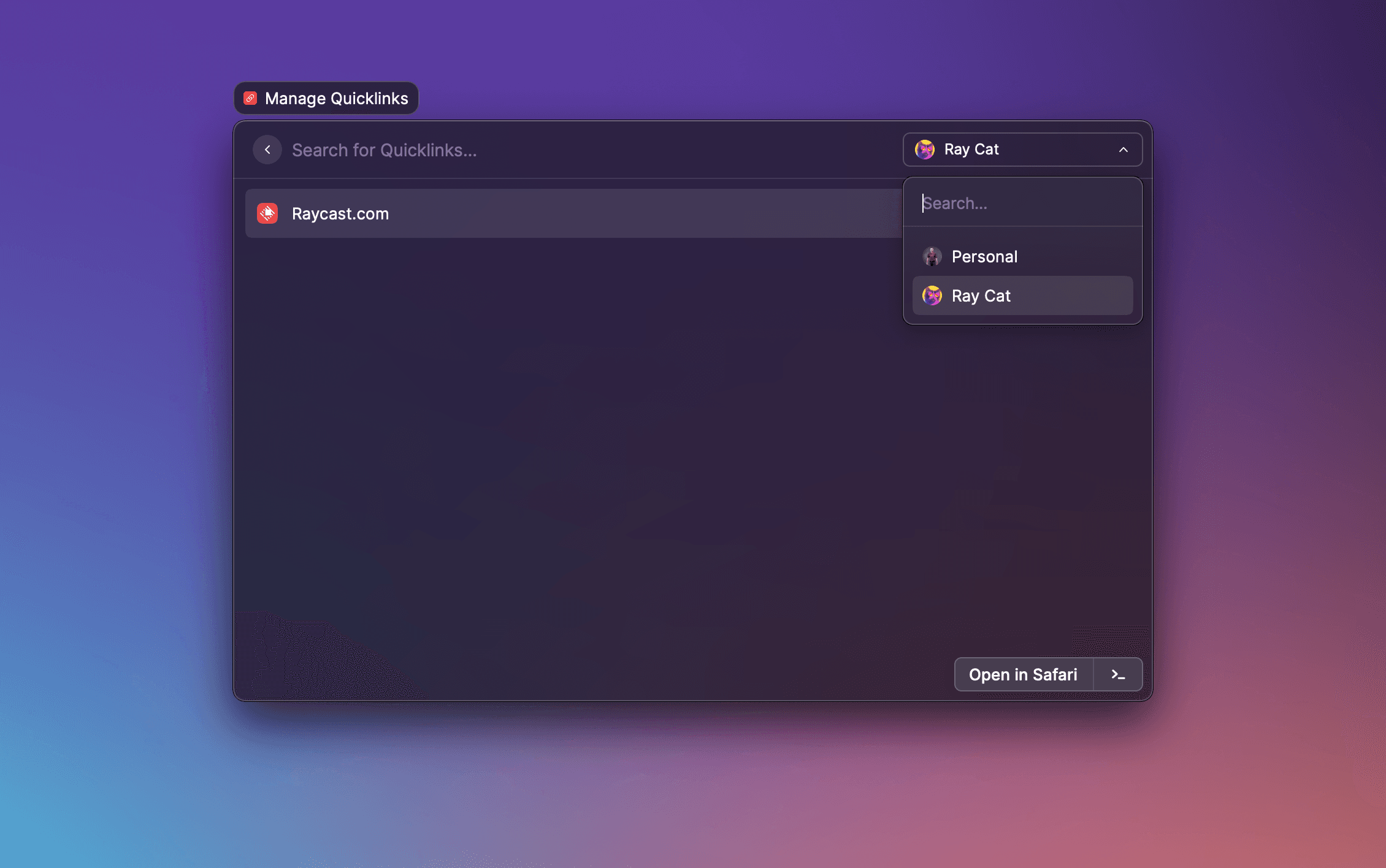 Manage Quicklinks