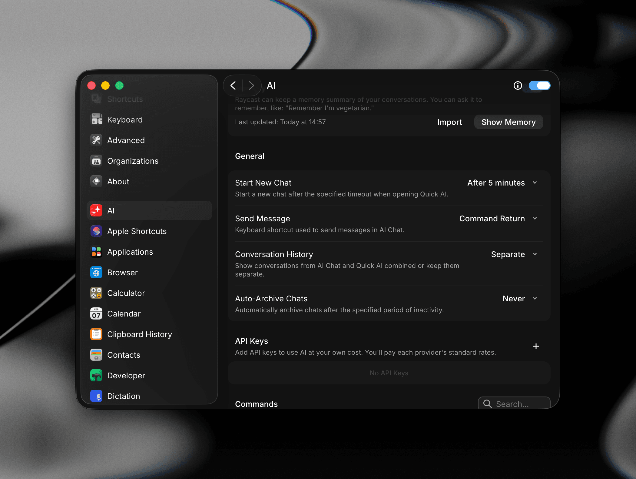 General settings