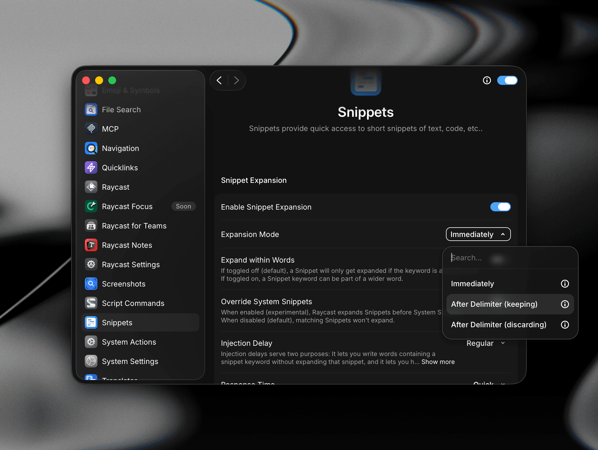 Expansion Mode options