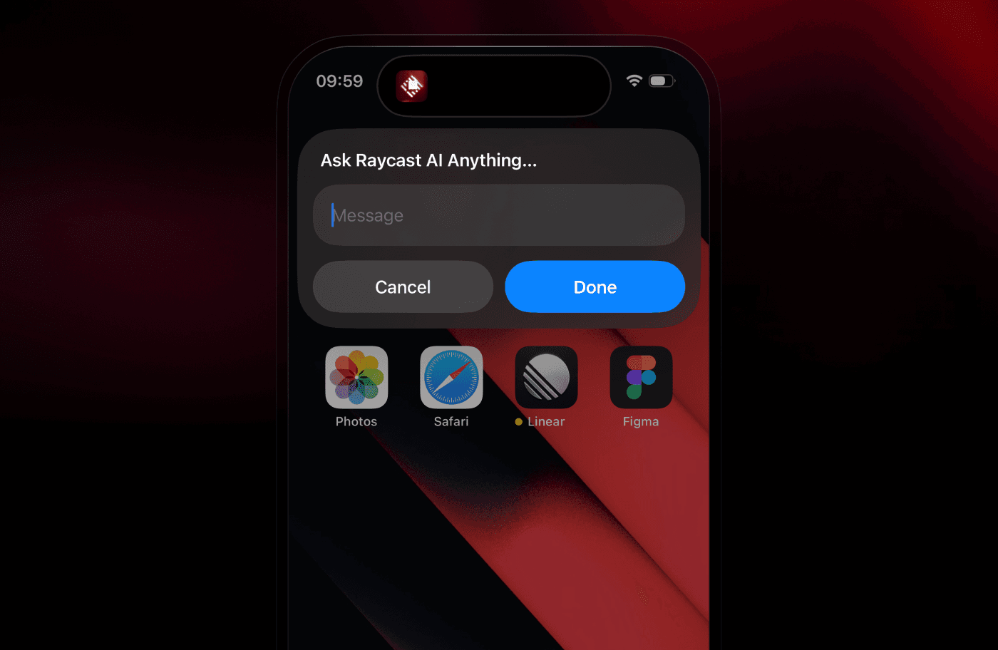 Ask AI assigned to the iPhone Action Button