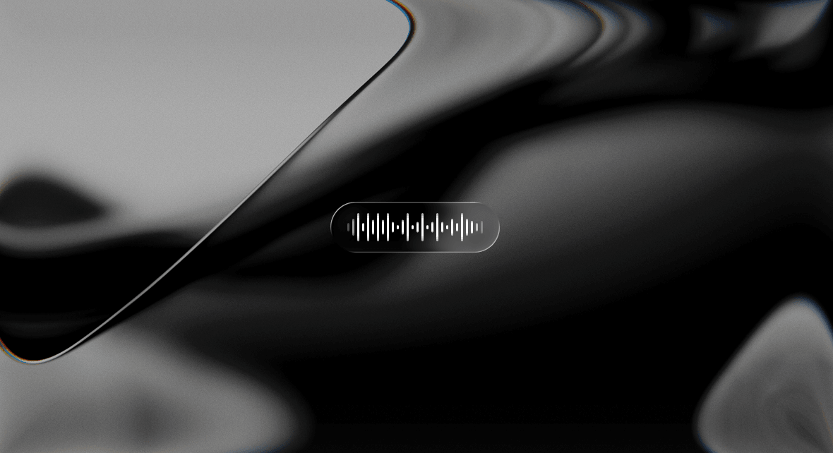 The Dictation Pill floating on a wallpaper