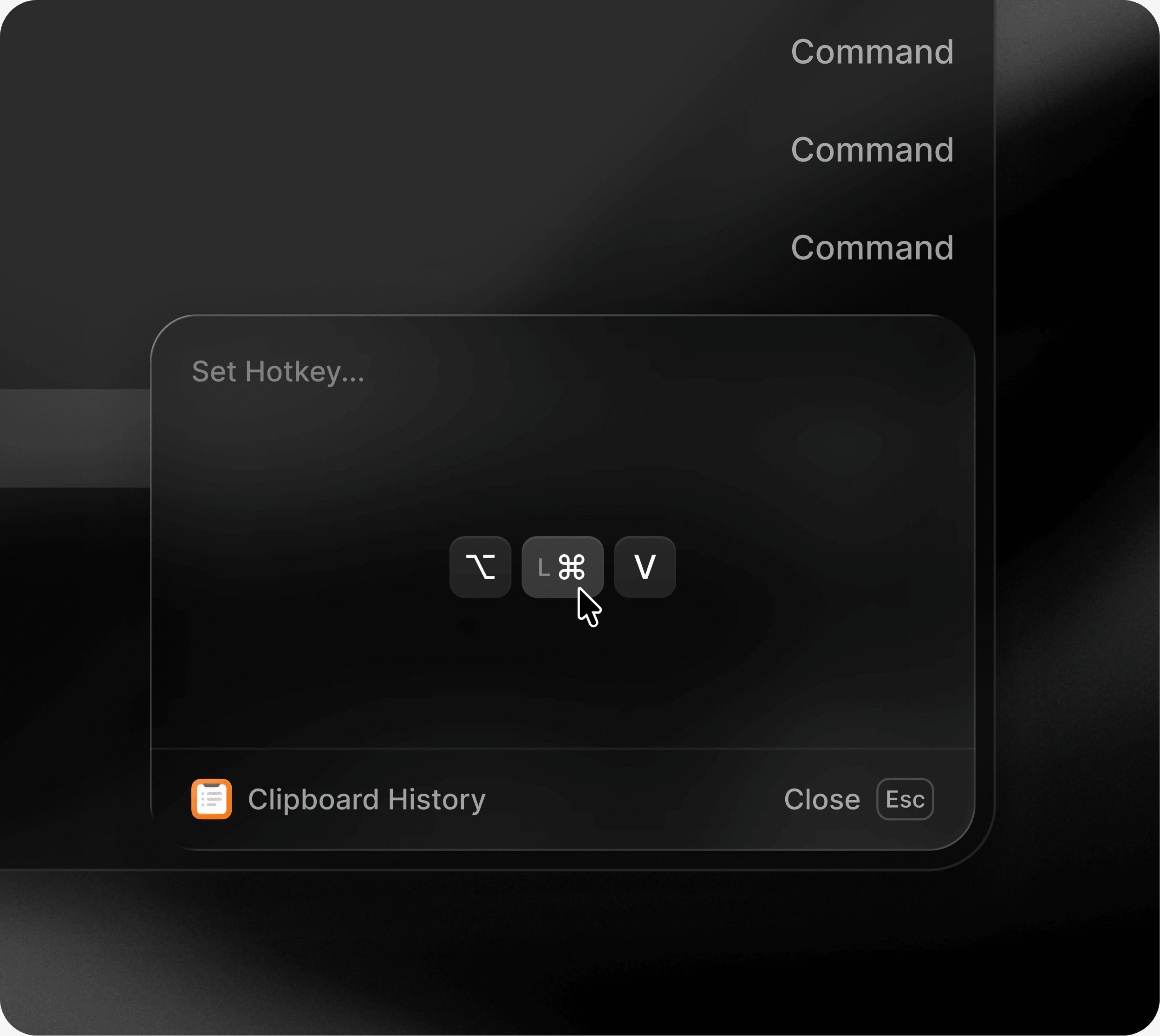 Hotkey recorder in Raycast v2