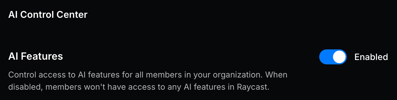 AI Features Setting Enabled
