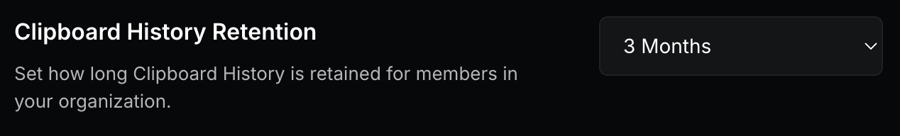 Clipboard History Retention Setting