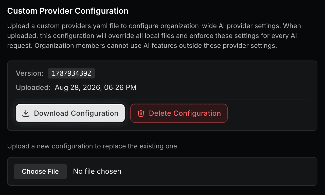 Custom Provider Setting File Uploaded