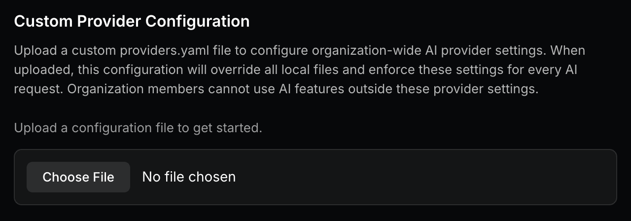 Custom Provider Setting Not Configured
