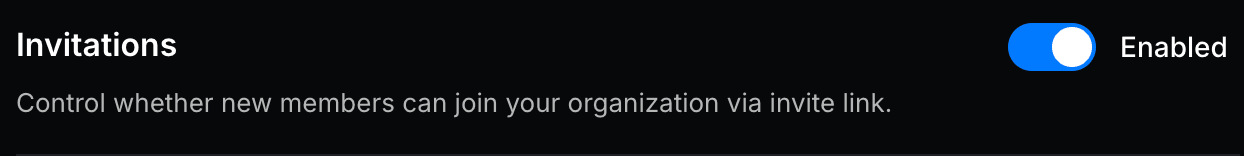 Disabled Invitations Setting