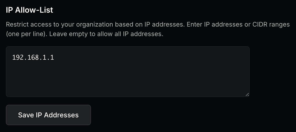 IP Allow-List Setting